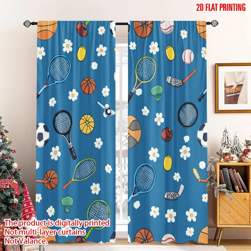 Sports Equipment In French - Cortinas de impressão plana 2d, 2