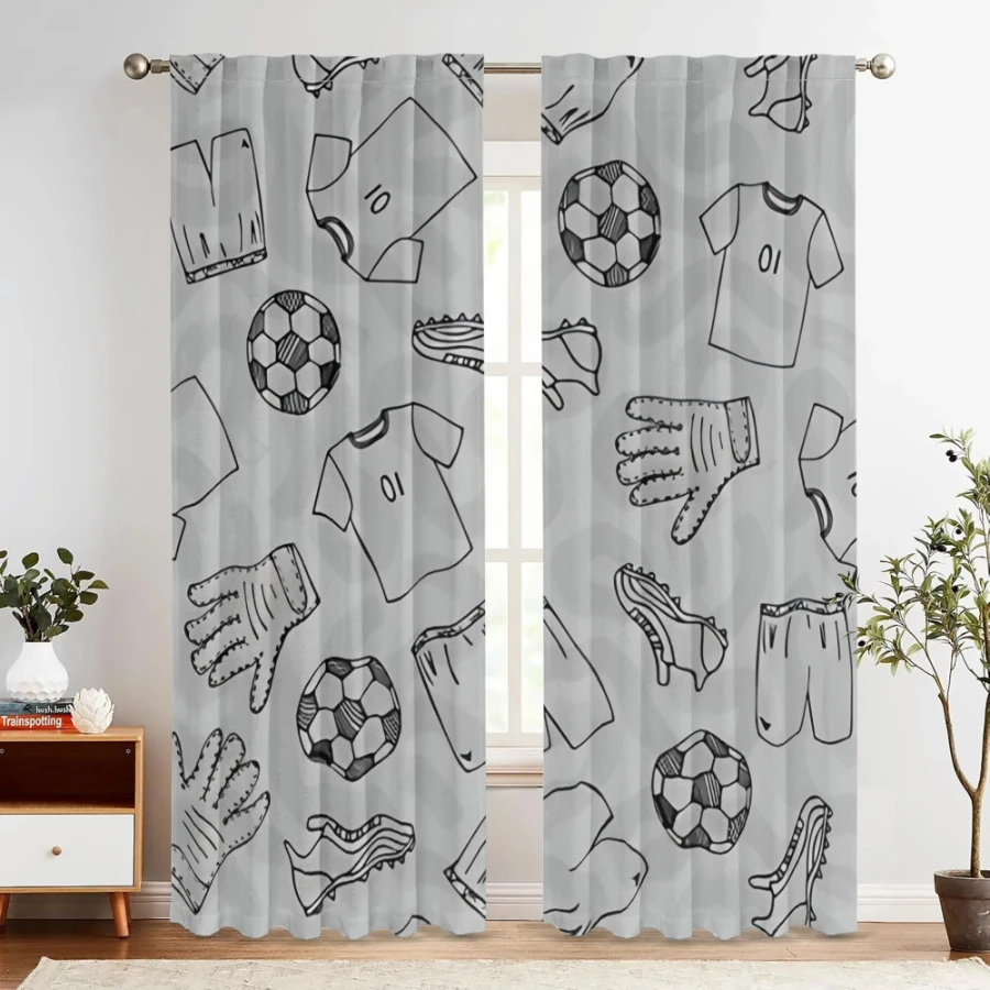 2PCS Cortinas Impressas Digita - Sports Equipment In French avaliação e preço