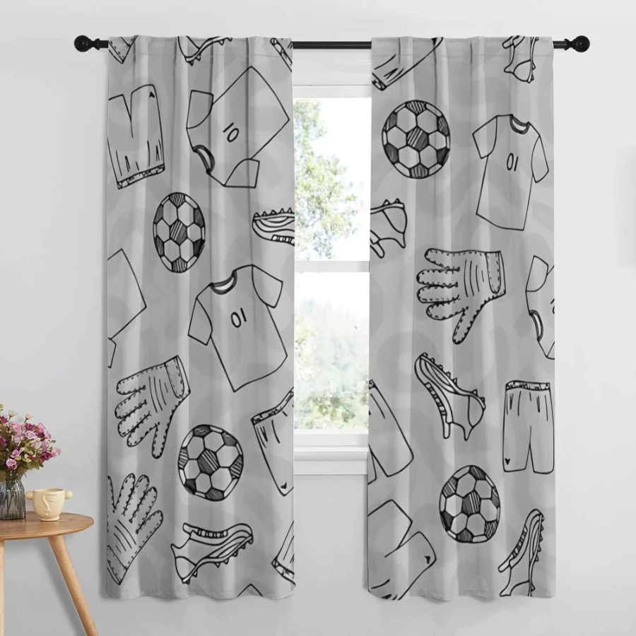 2PCS Cortinas Impressas Digita - Sports Equipment In French avaliação e preço