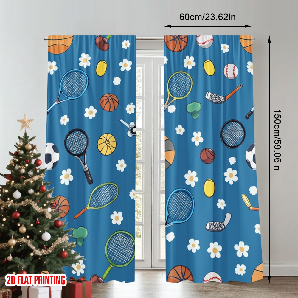 Cortinas de impressão plana 2d - Sports Equipment In French avaliação e preço