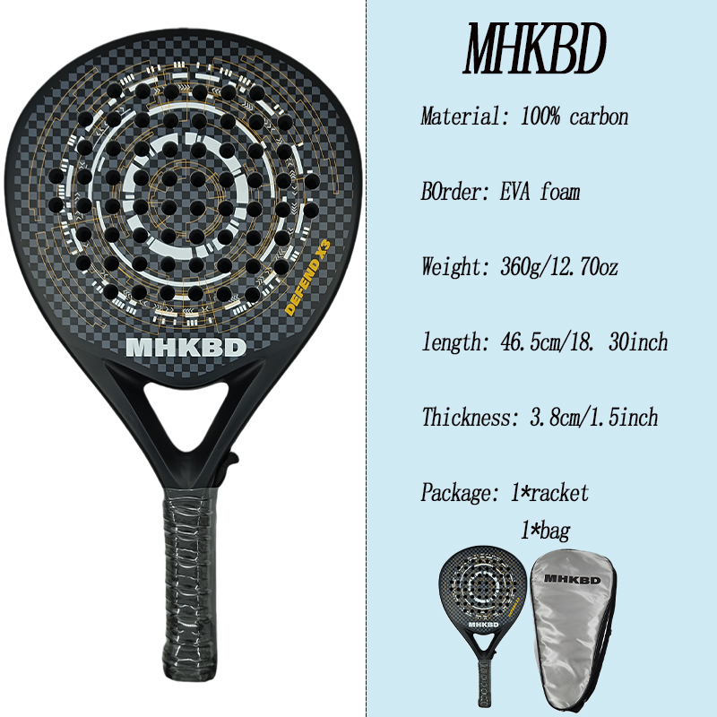 Raquete de Padel em Fibra de C - Padel Racket Carbon avaliação e preço